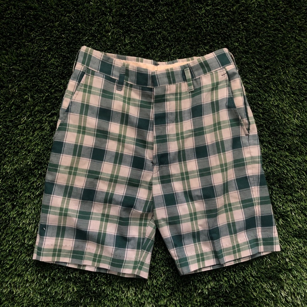 Thrifted Green and White Checkered Shorts